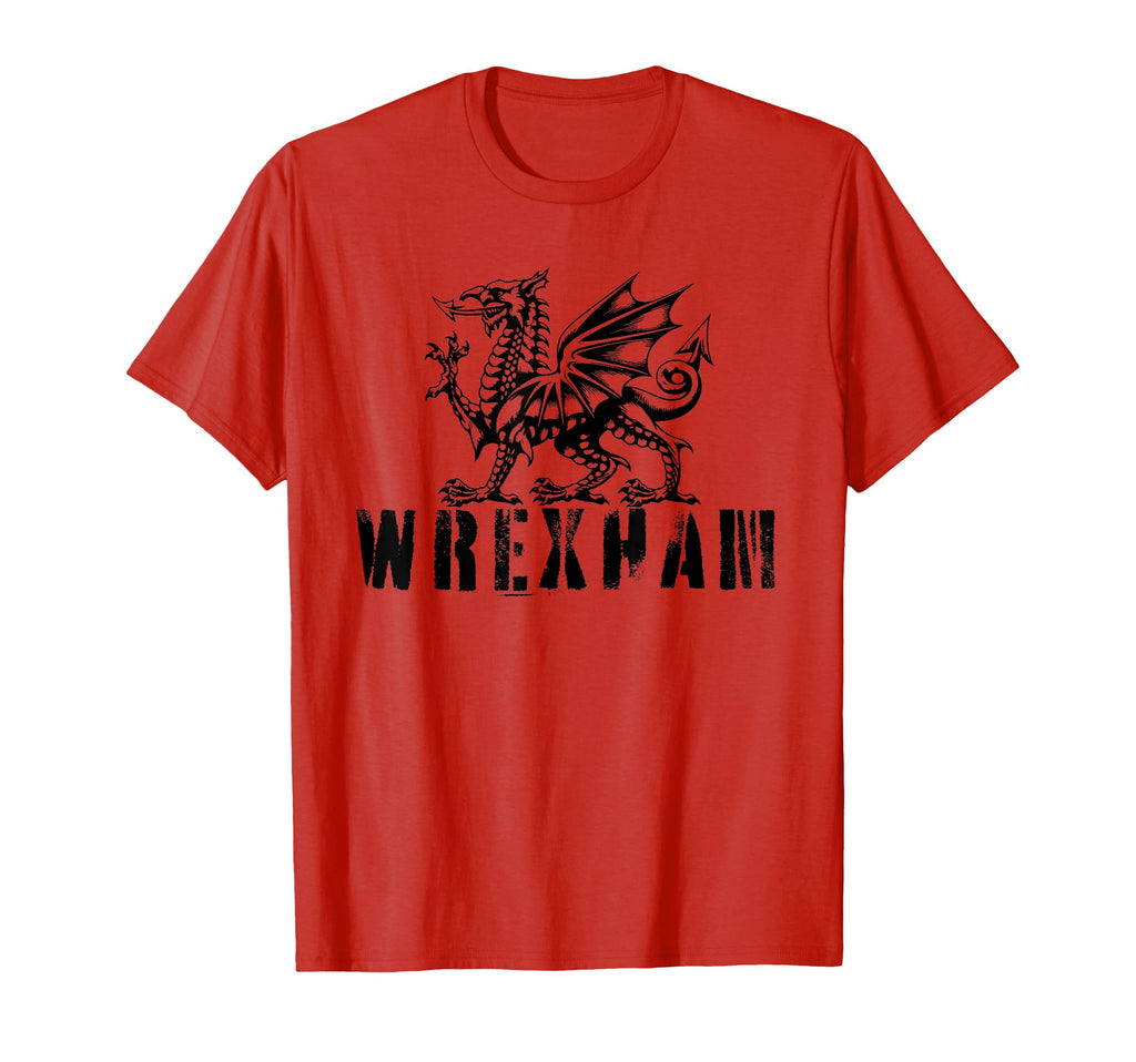 Wrexham Wales Welsh Dragon Flag T-Shirt - Novelty Apparel for Adults - T-Shirt, Sweatshirt, Hoodie