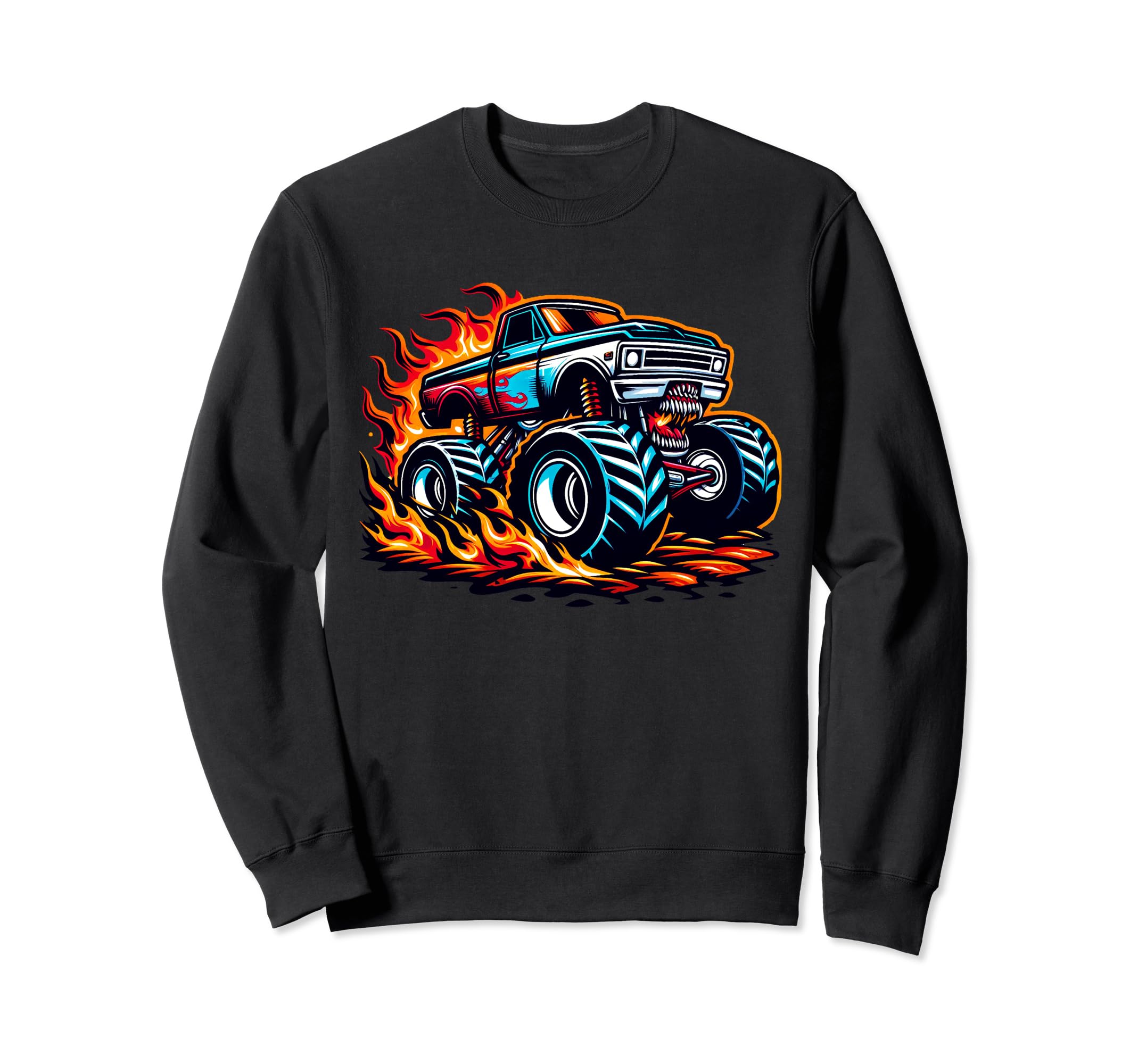 Monster Truck Dad Fathers Day Click More Hoodie - Trendy Graphic for Adults - T-Shirt, Sweatshirt, Hoodie