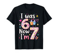 7Th Birthday I Was 6 Now Im 7 Years T-Shirt - Aesthetic Graphic Men Women - T-Shirt, Sweatshirt, Hoodie