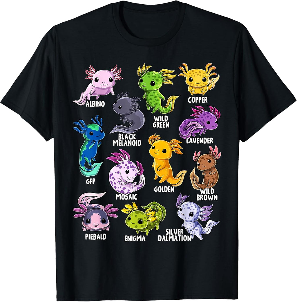 Axolotl Cute Axolotls of The World Kawaii Aquatic - Adult & Kids T-Shirts, Sweatshirts & Hoodies apparel design preview 1