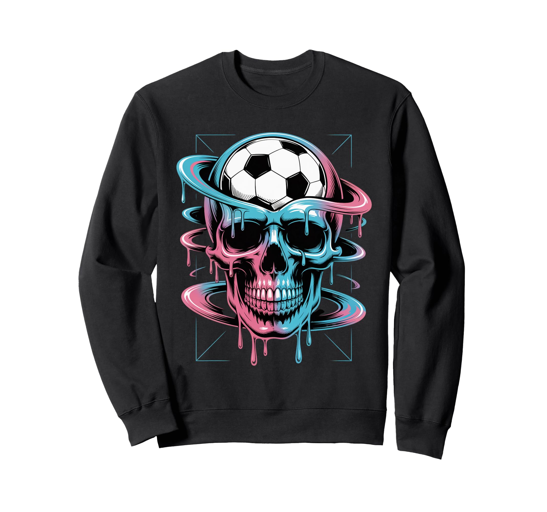 Skeleton Soccer Ice Cream Drip Game Sweatshirt - Graphic Print Unisex - T-Shirt, Sweatshirt, Hoodie