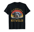 Life Is Better Rottweiler Rottie Mom Dad T-Shirt - Custom Art Print Unisex - T-Shirt, Sweatshirt, Hoodie
