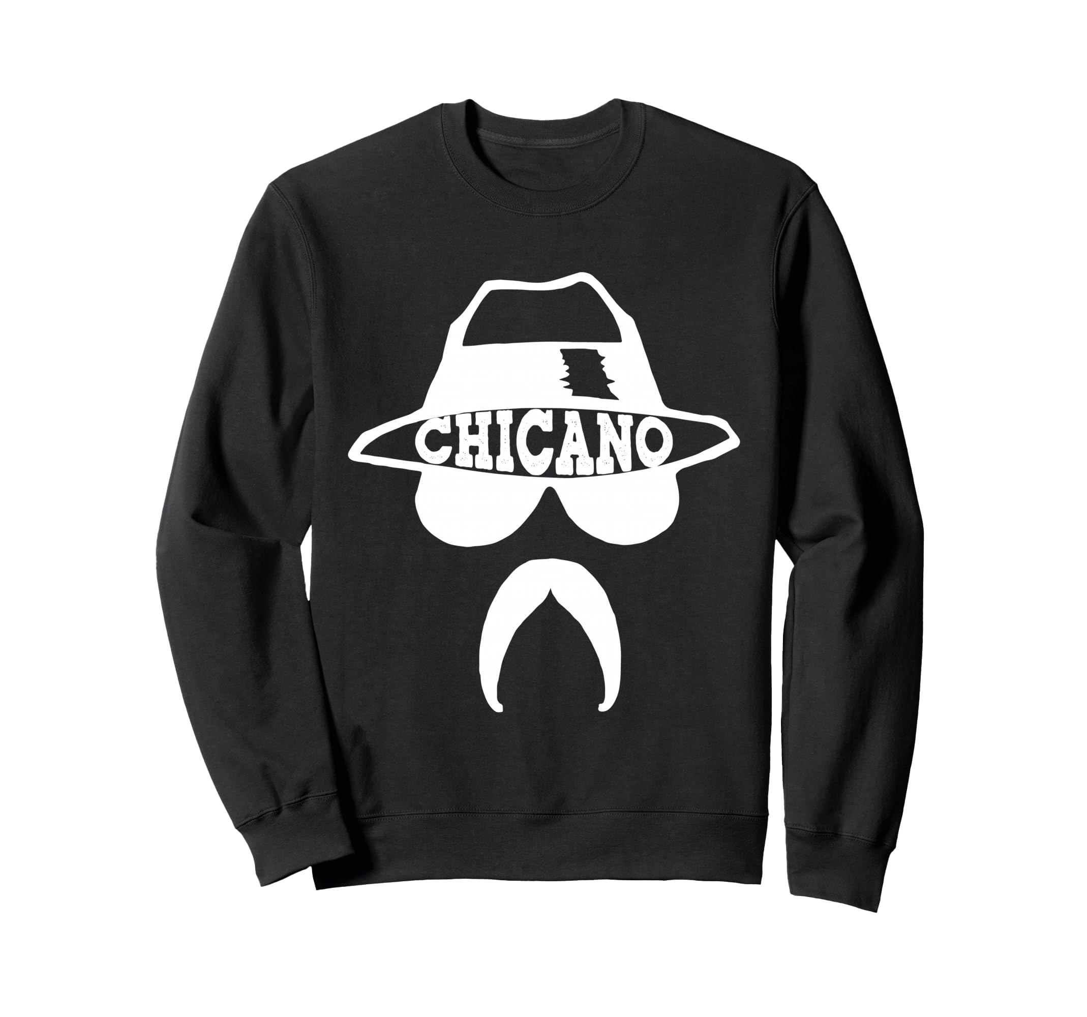 Lowrider Hat Chicano Moustache Sweatshirt - Graphic Print Men Women - T-Shirt, Sweatshirt, Hoodie