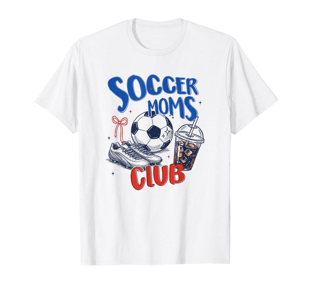 Iced Coffee Soccer Moms Club Soccer T-Shirt - Aesthetic Graphic for Adults - T-Shirt, Sweatshirt, Hoodie
