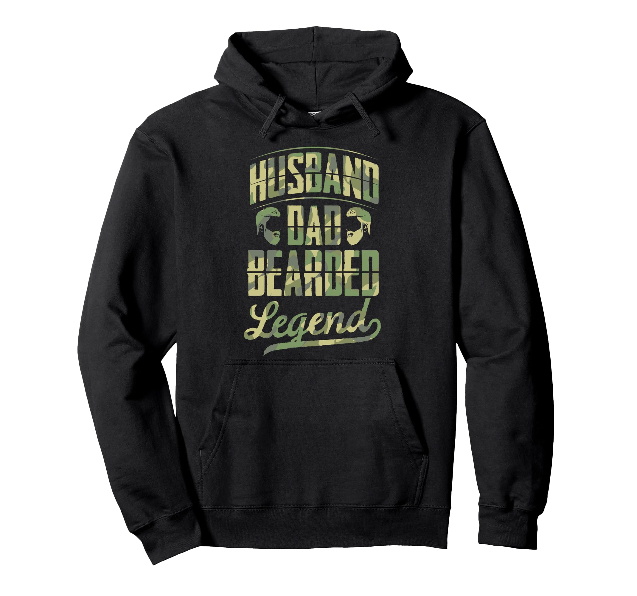 Husband Dad Bearded Legend Fathers Day Beard Hoodie - Unique Graphic Unisex - T-Shirt, Sweatshirt, Hoodie