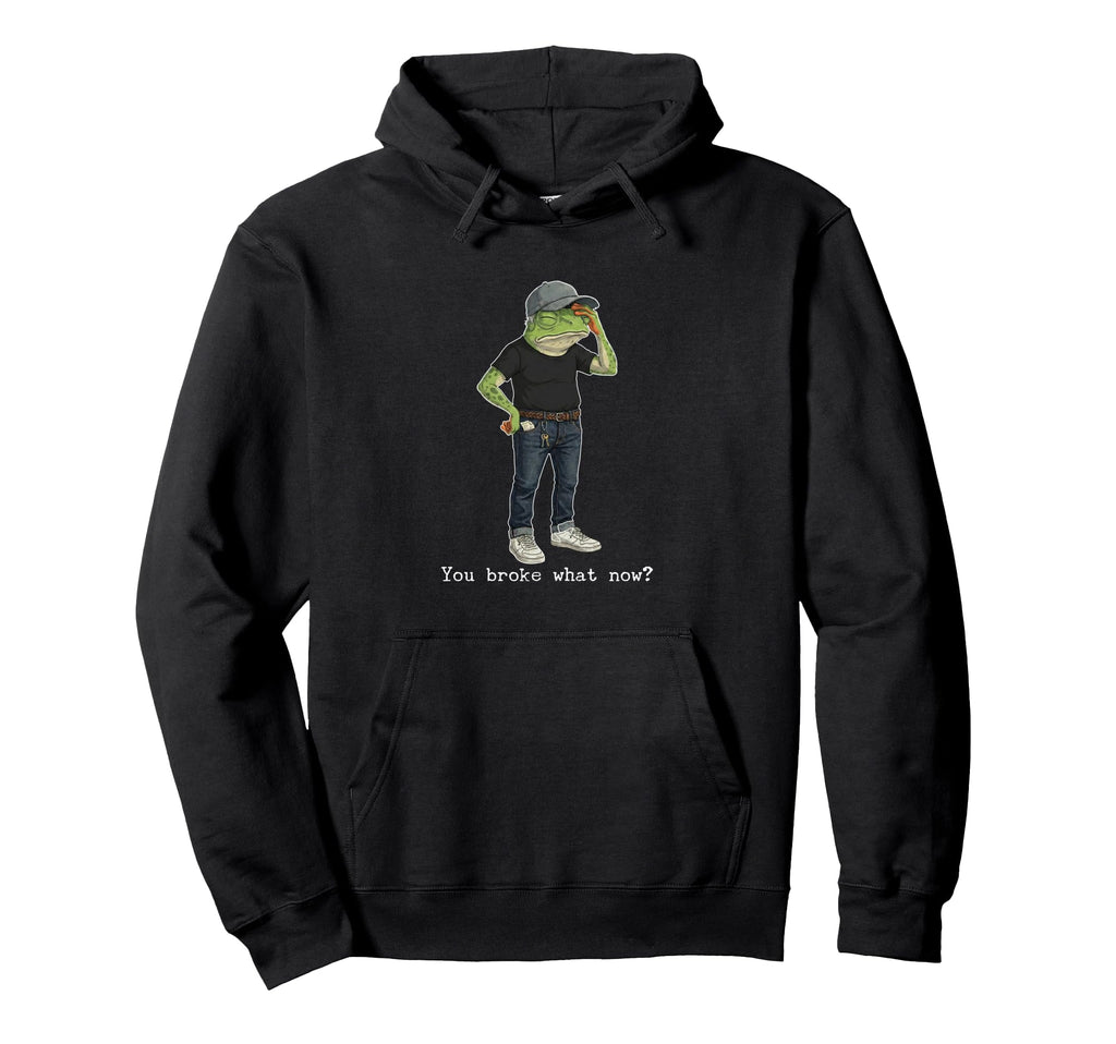 Funny Tired Frog Dad Grandpa Hoodie - Custom Art Print Unisex - T-Shirt, Sweatshirt, Hoodie