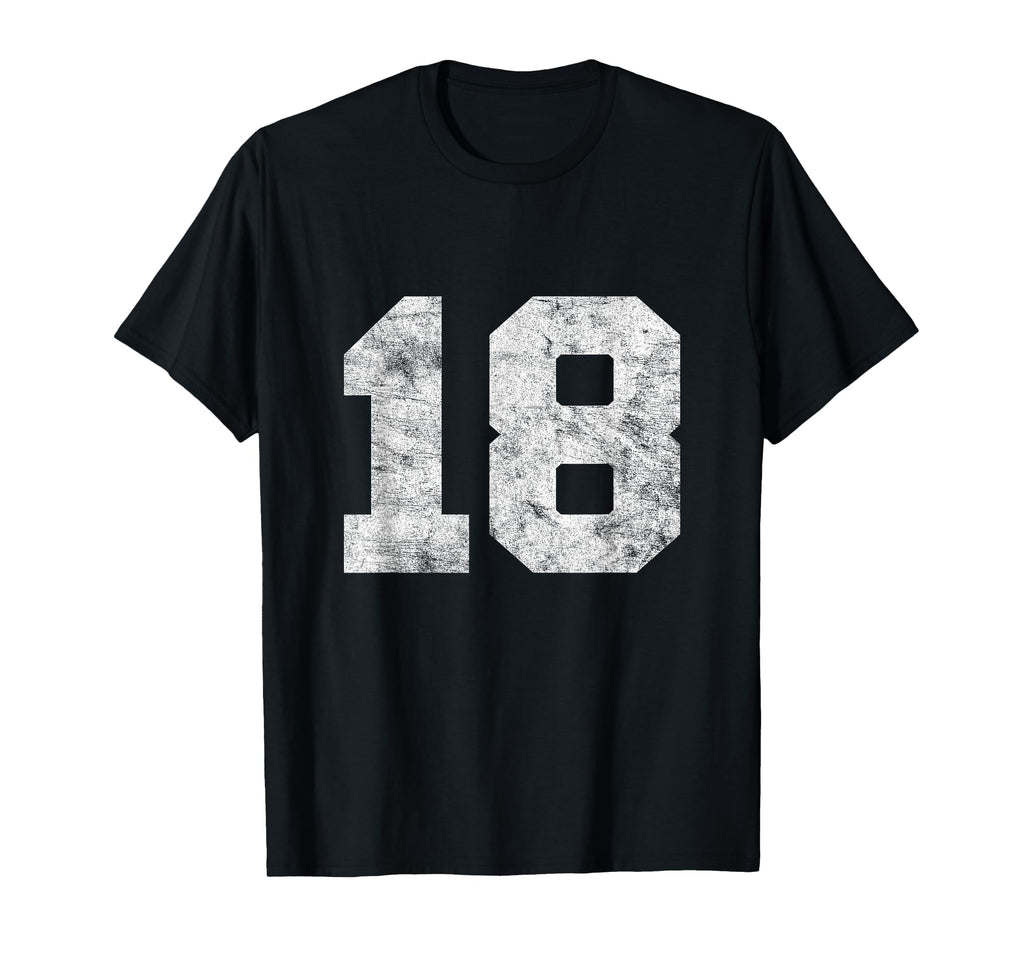 Lucky Number 18 Birthday Sports T-Shirt - Fun Novelty Design Men Women - T-Shirt, Sweatshirt, Hoodie