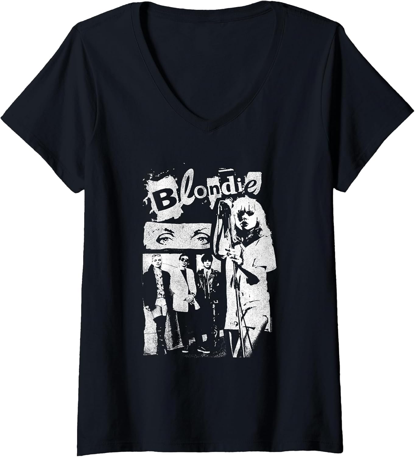 Women's Blondie Punk Zine Collage Vintage Band V-Neck - Adult & Kids T-Shirts, Sweatshirts & Hoodies apparel design preview 1