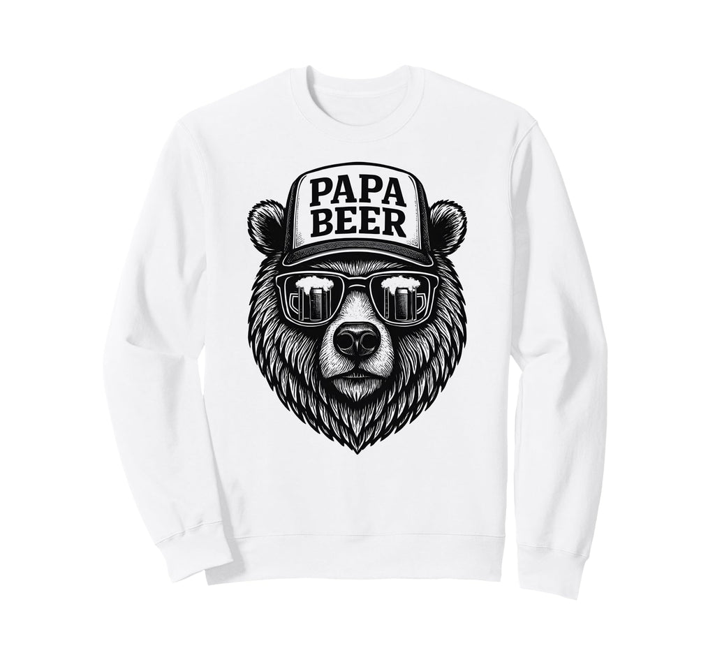Papa Beer Funny Dad Bear Sweatshirt - Casual Everyday Wear for Adults - T-Shirt, Sweatshirt, Hoodie