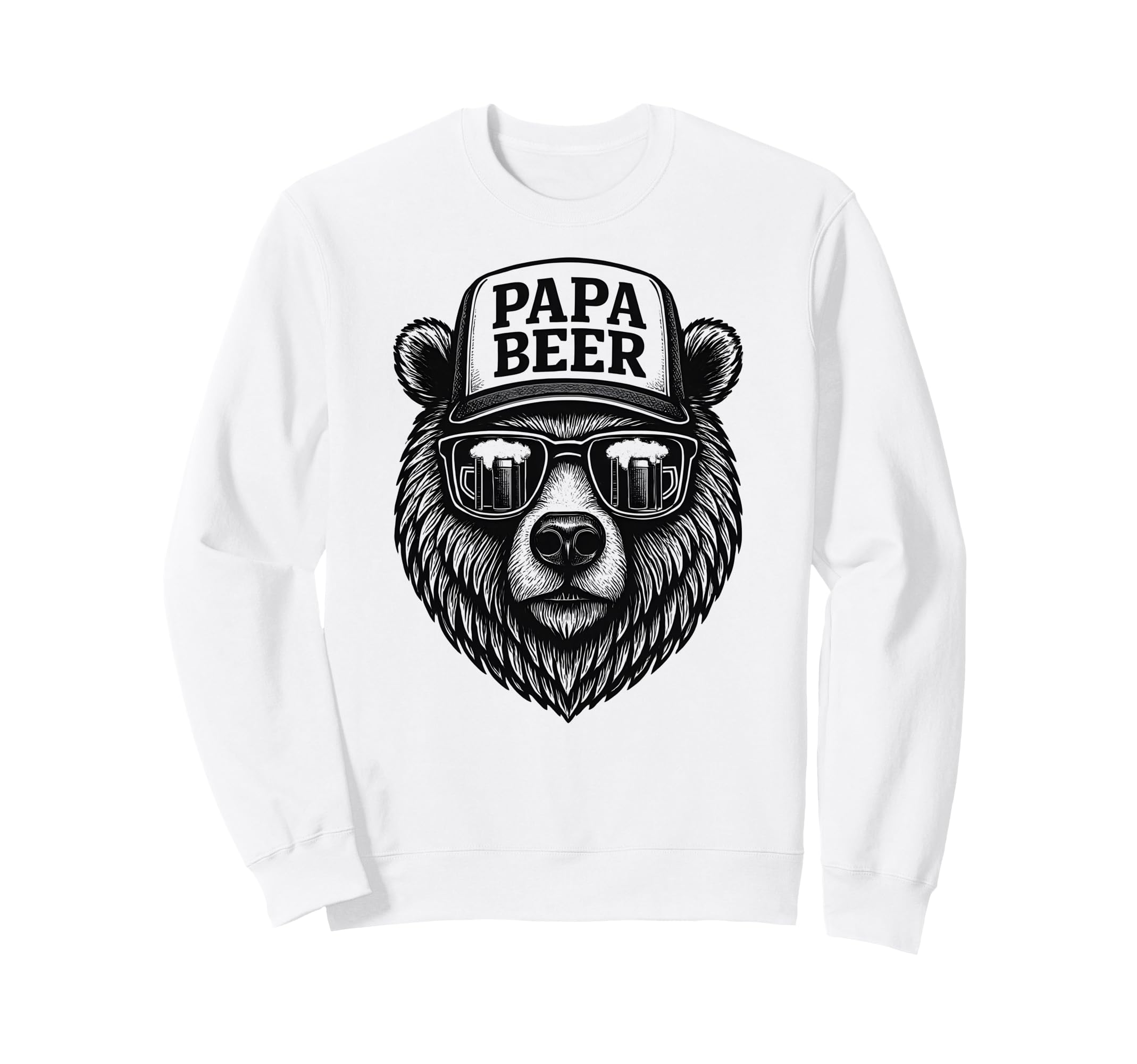 Papa Beer Funny Dad Bear Sweatshirt - Casual Everyday Wear for Adults - T-Shirt, Sweatshirt, Hoodie