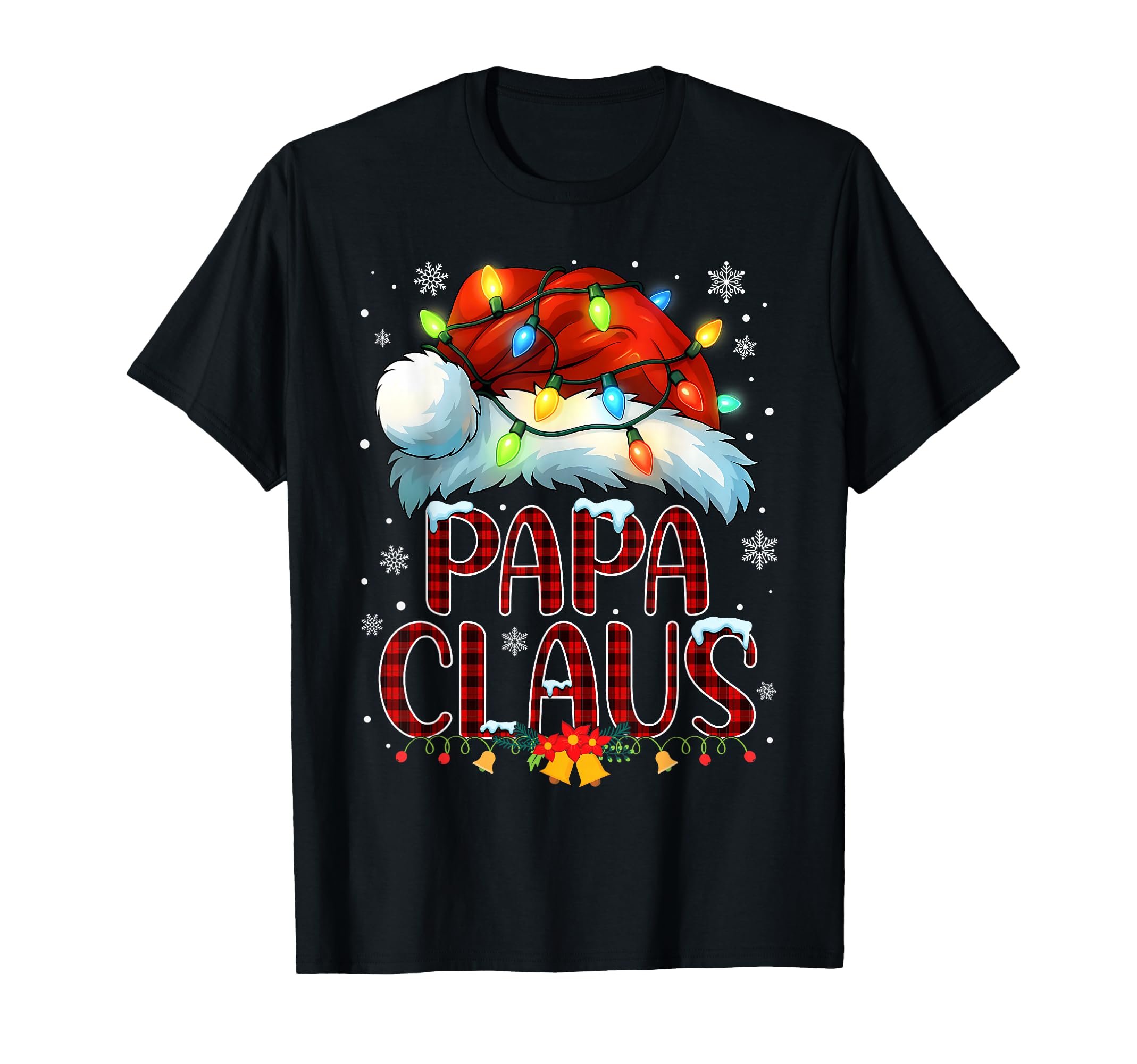 Hat Lights Pajama Papa Claus Family T-Shirt - Unique Graphic Men Women - T-Shirt, Sweatshirt, Hoodie