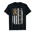 Autism Awareness American Flag Puzzle T-Shirt - Fun Novelty Design Unisex - T-Shirt, Sweatshirt, Hoodie