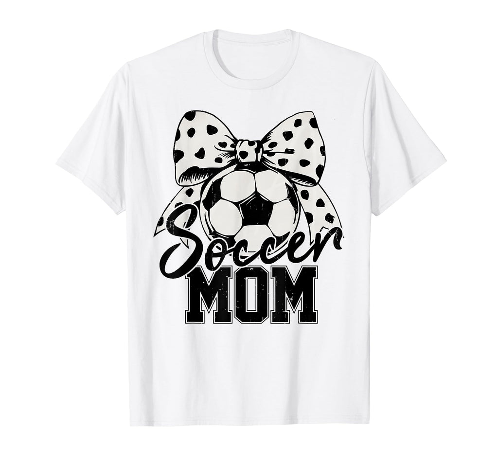 Soccer Mom Polka Dot Bow Sports T-Shirt - Fun Novelty Design for Adults - T-Shirt, Sweatshirt, Hoodie