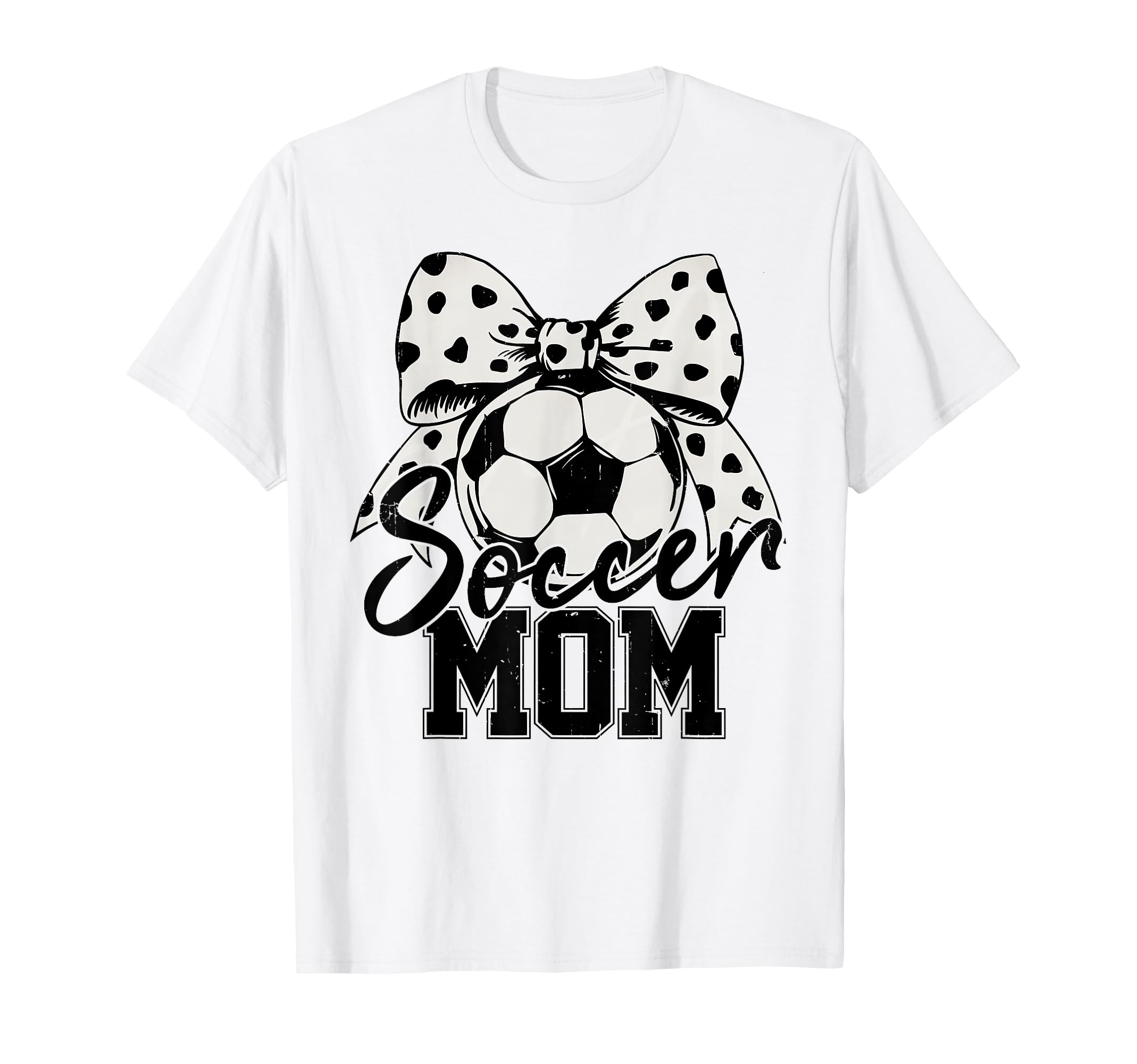 Soccer Mom Polka Dot Bow Sports T-Shirt - Fun Novelty Design for Adults - T-Shirt, Sweatshirt, Hoodie
