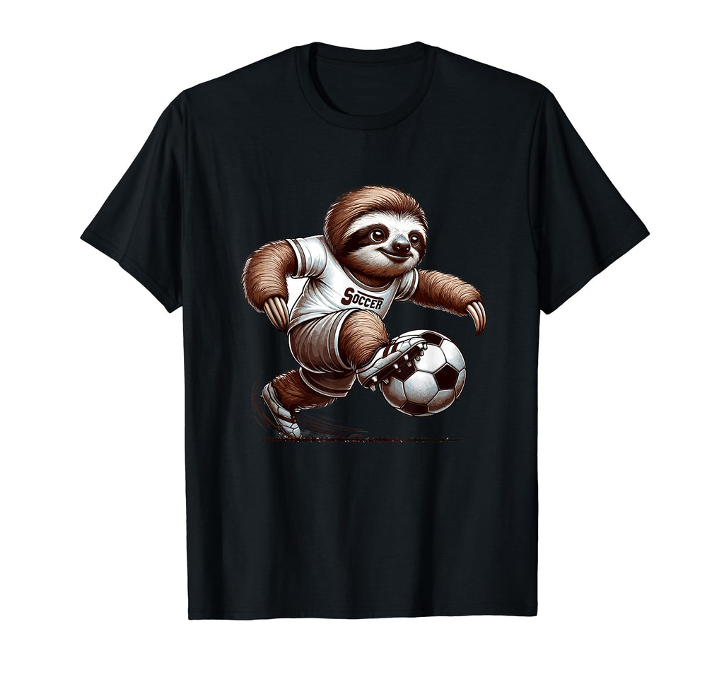 Funny Sloth Playing Soccer Soccer Player T-Shirt - Graphic Print Men Women - T-Shirt, Sweatshirt, Hoodie