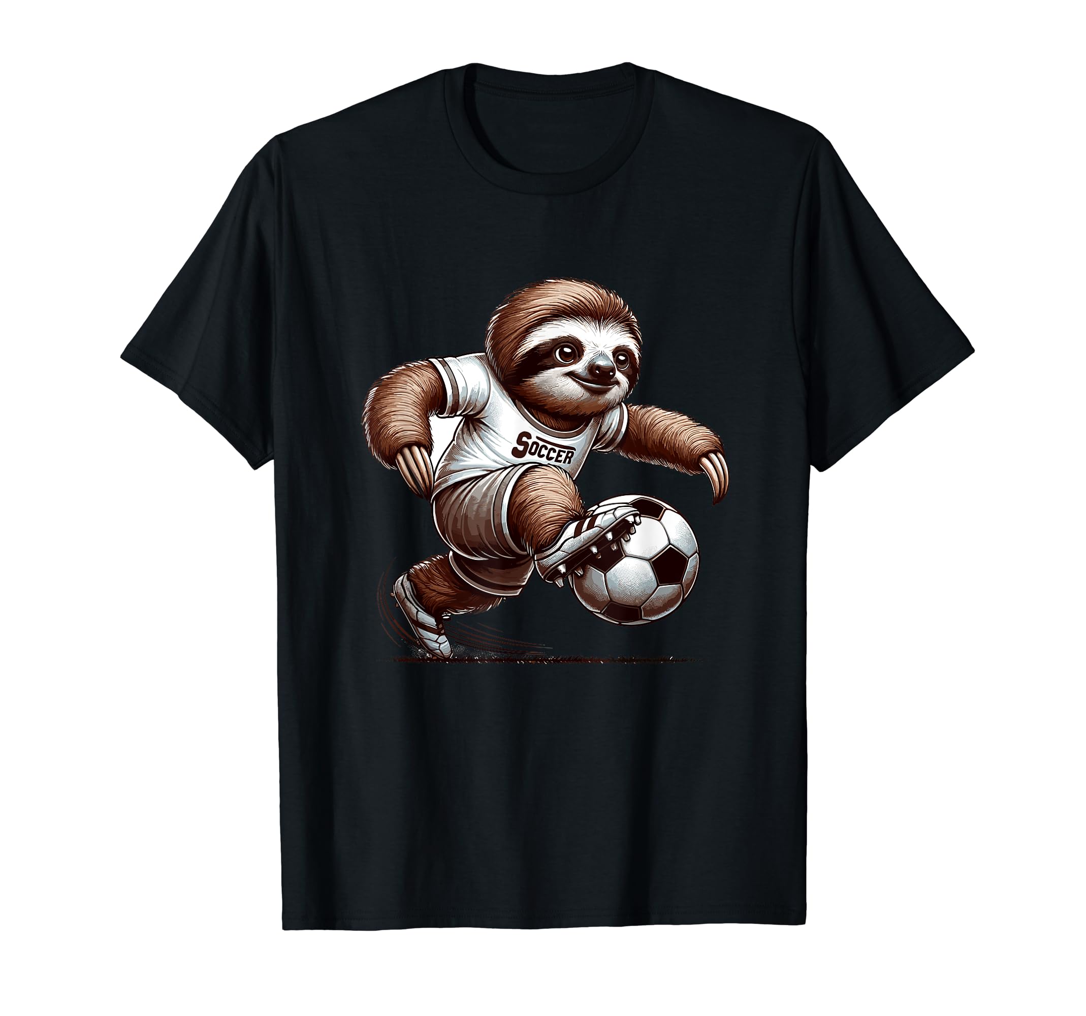 Funny Sloth Playing Soccer Soccer Player T-Shirt - Graphic Print Men Women - T-Shirt, Sweatshirt, Hoodie