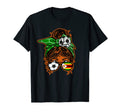 Messy Bun Hair Brown Skin Soccer Zimbabwe T-Shirt - Graphic Print Unisex - T-Shirt, Sweatshirt, Hoodie