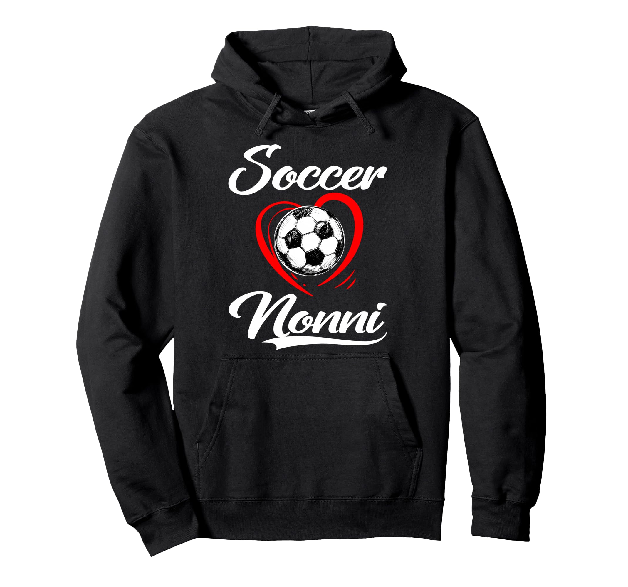 Soccer Nonni Soccer Heart Family Matching Hoodie - Graphic Print Men Women - T-Shirt, Sweatshirt, Hoodie