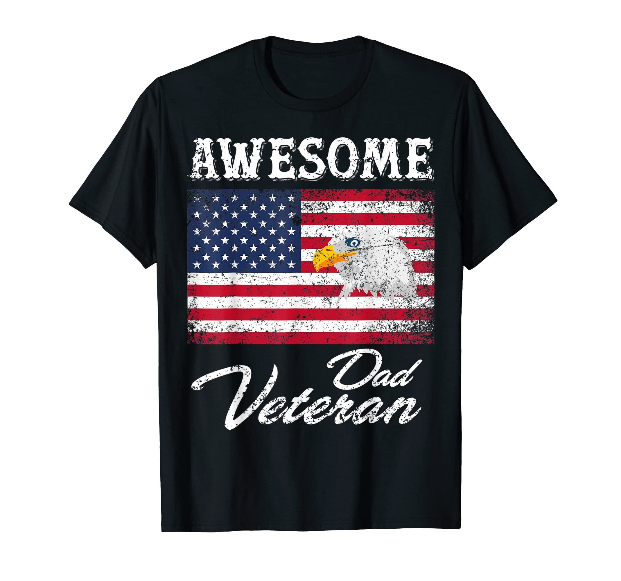 Mens Awesome Veteran Dad Usa Flag Gift T-Shirt - Fun Novelty Design Unisex - T-Shirt, Sweatshirt, Hoodie