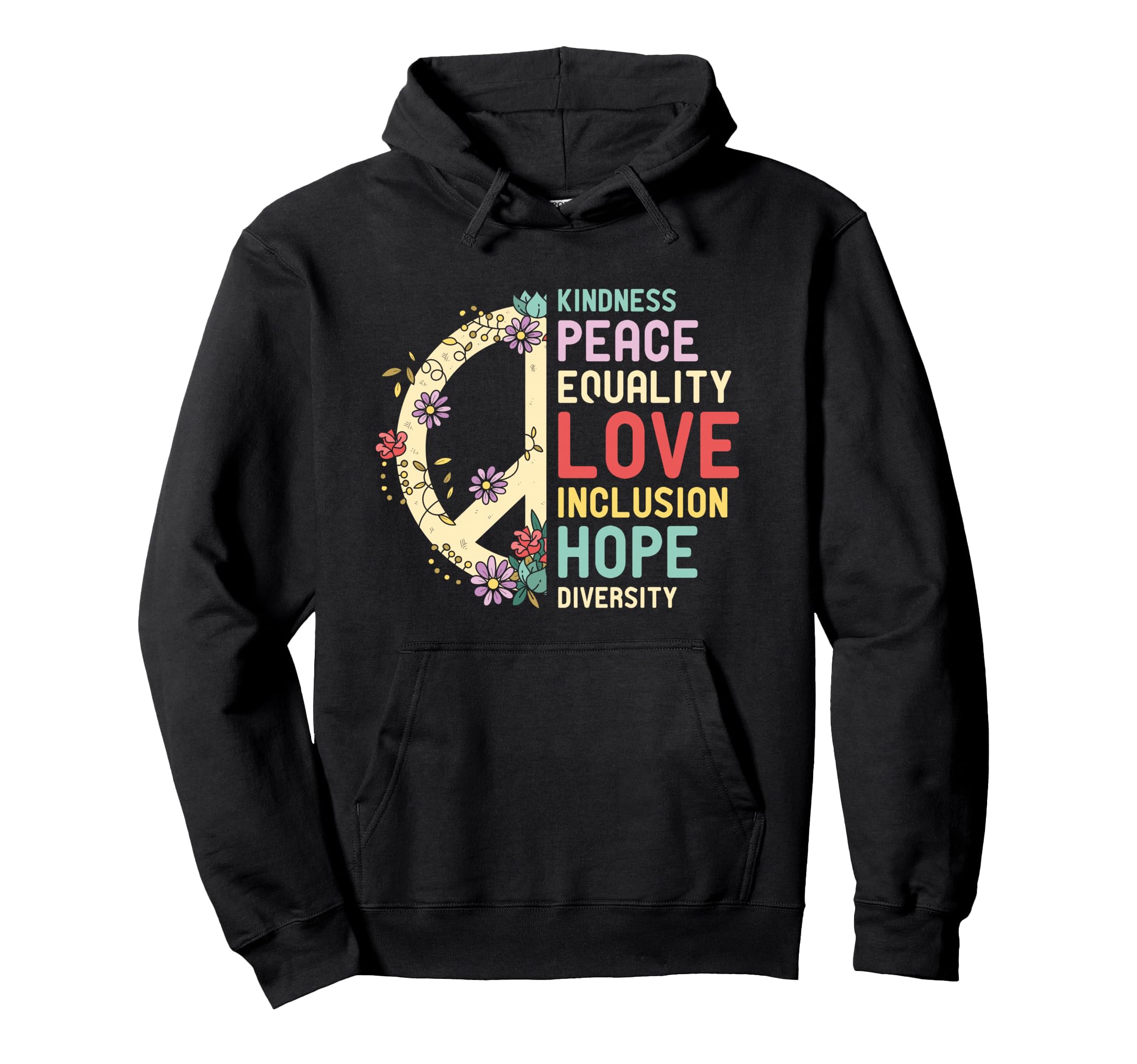 Diversity Equality Love Peace Human Hoodie - Minimalist Print Men Women - T-Shirt, Sweatshirt, Hoodie
