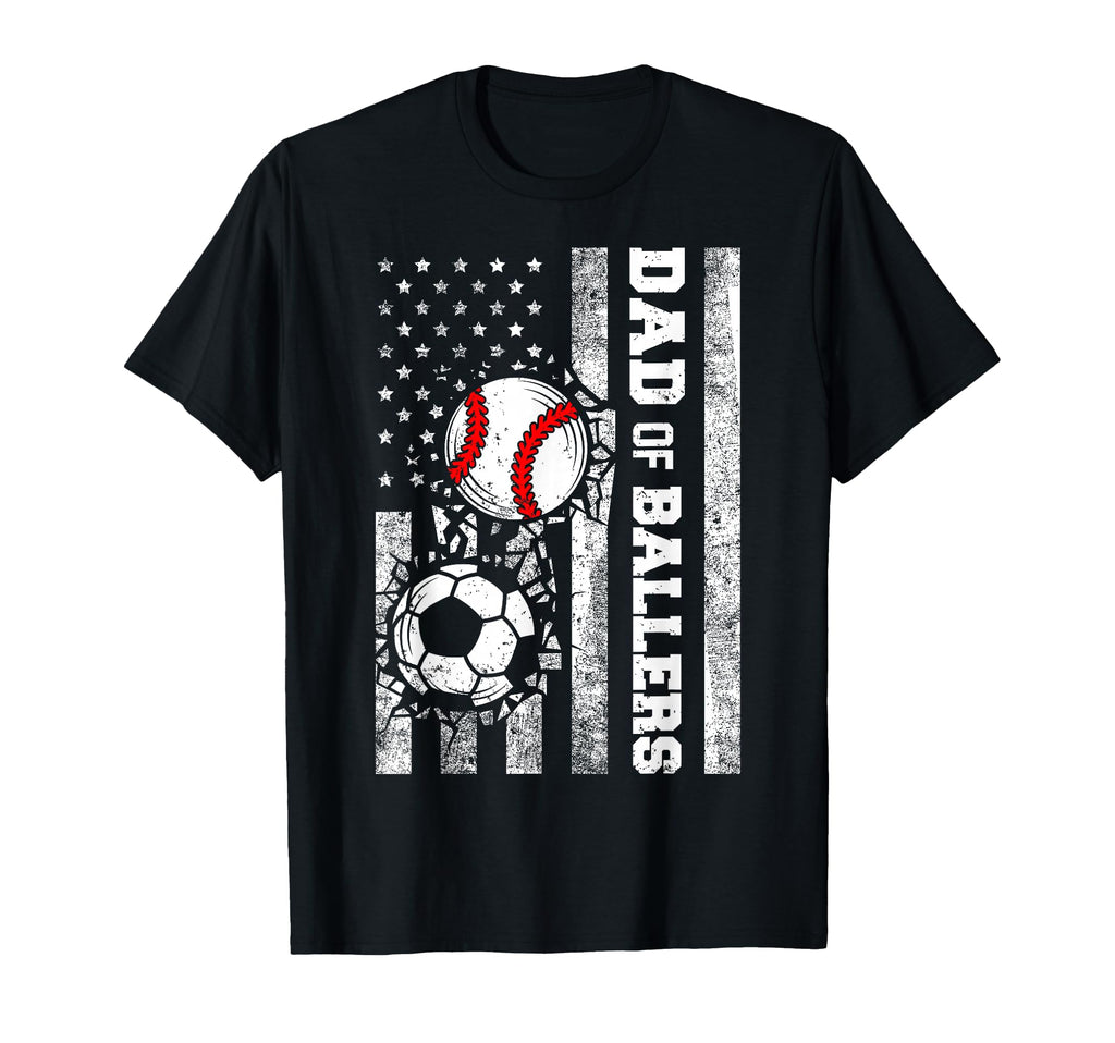 Dad Ballers Funny Usa Flag Soccer T-Shirt - Casual Everyday Wear Men Women - T-Shirt, Sweatshirt, Hoodie
