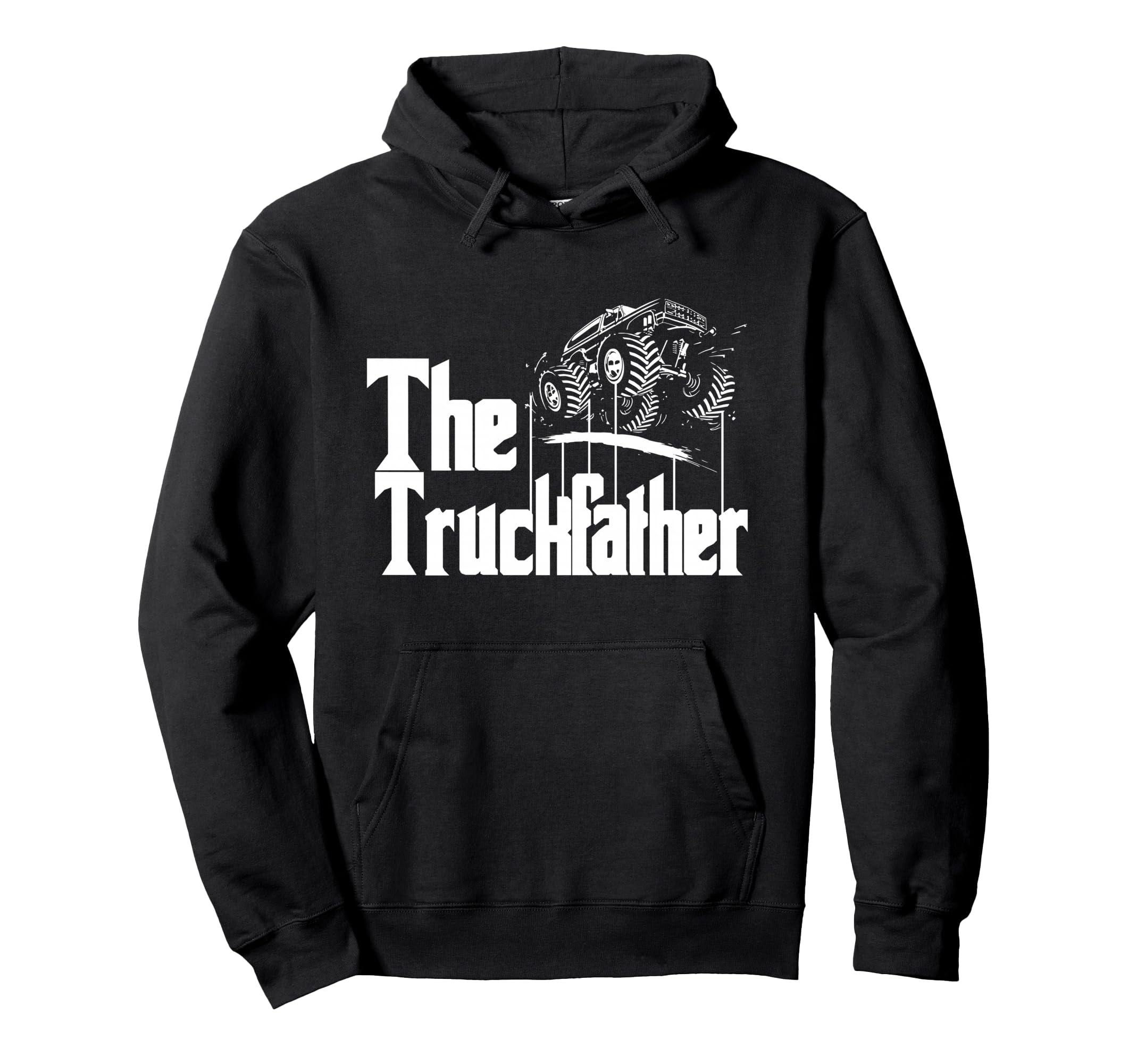 Monster Truck Jam Truckfather Funny Hoodie - Minimalist Print for Adults - T-Shirt, Sweatshirt, Hoodie