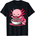 Funny Axolotl Noodle Gifts Anime Kawaii Eating Ramen - Adult & Kids T-Shirts, Sweatshirts & Hoodies apparel design preview 1
