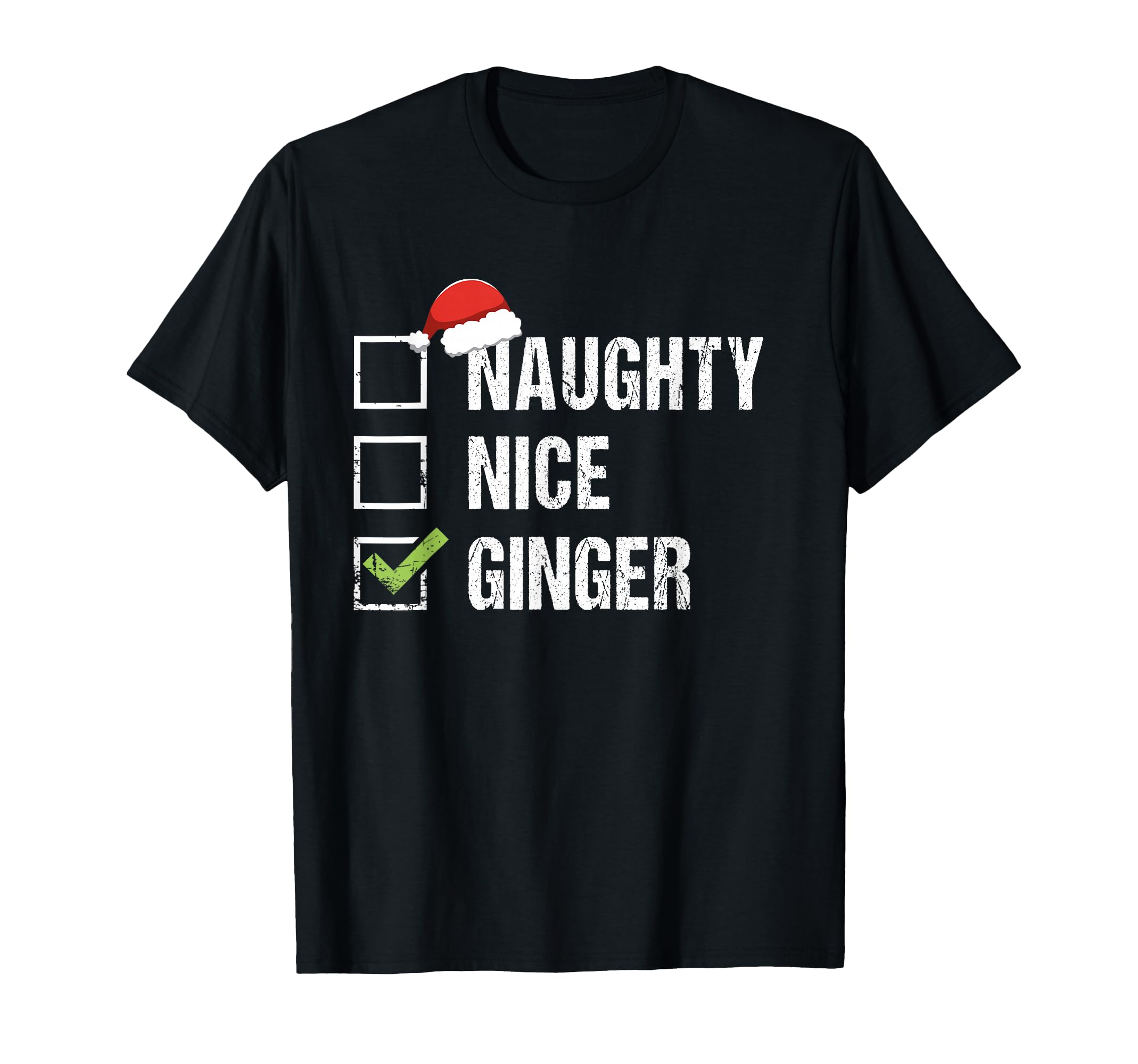 Naughty Nice Ginger Redhead Santa T-Shirt - Aesthetic Graphic for Adults - T-Shirt, Sweatshirt, Hoodie