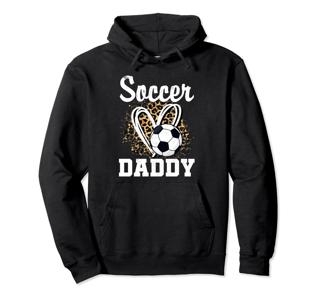 Soccer Daddy Leopard Heart Matching Hoodie - Trendy Graphic for Adults - T-Shirt, Sweatshirt, Hoodie