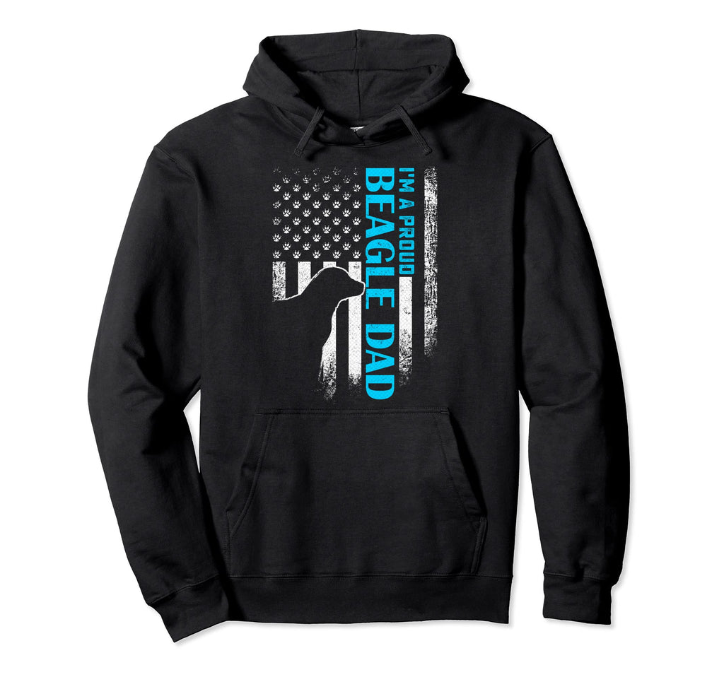 Usa American Flag Im Proud Beagle Dog Dad Hoodie - Novelty Apparel Unisex - T-Shirt, Sweatshirt, Hoodie