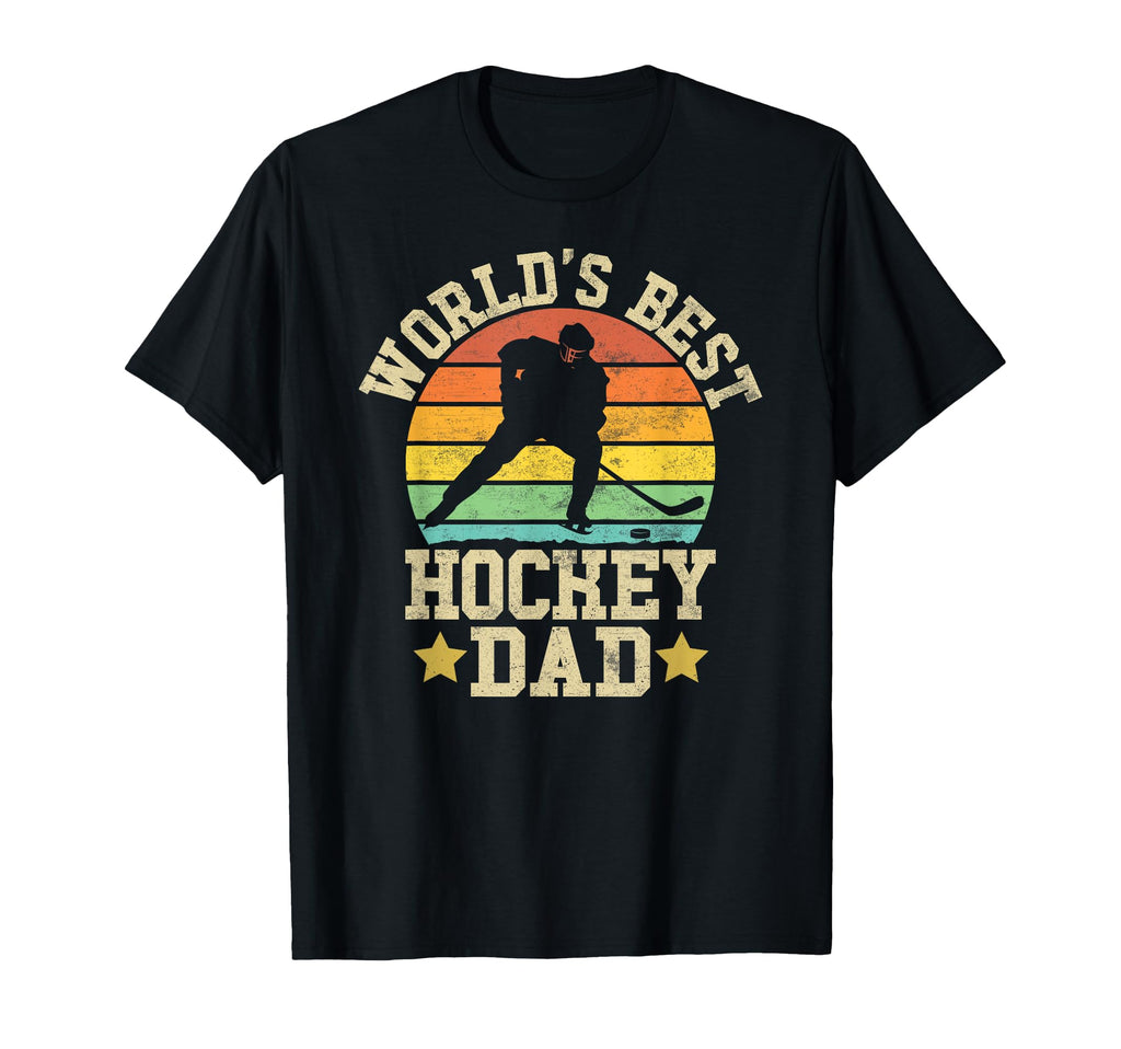 Worlds Best Hockey Dad Gift T-Shirt - Casual Everyday Wear for Adults - T-Shirt, Sweatshirt, Hoodie
