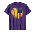 Softball Heart American Flag T-Shirt - Streetwear Style for Adults - T-Shirt, Sweatshirt, Hoodie