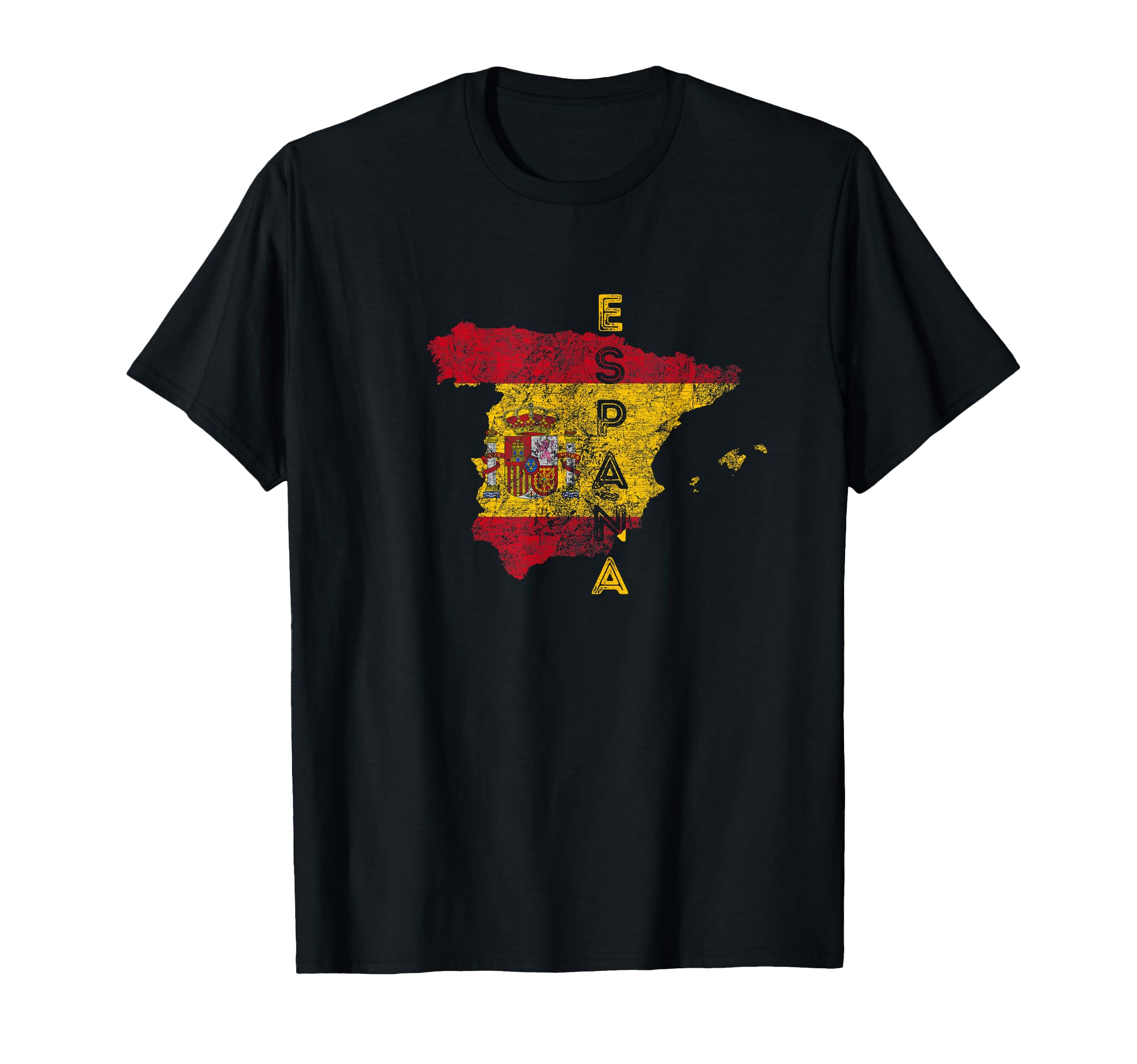 Spanish Map And Flag Souvenir T-Shirt - Minimalist Print Men Women - T-Shirt, Sweatshirt, Hoodie