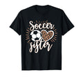 Soccer Sister Heart Leopard Soccer Ball T-Shirt - Graphic Print for Adults - T-Shirt, Sweatshirt, Hoodie