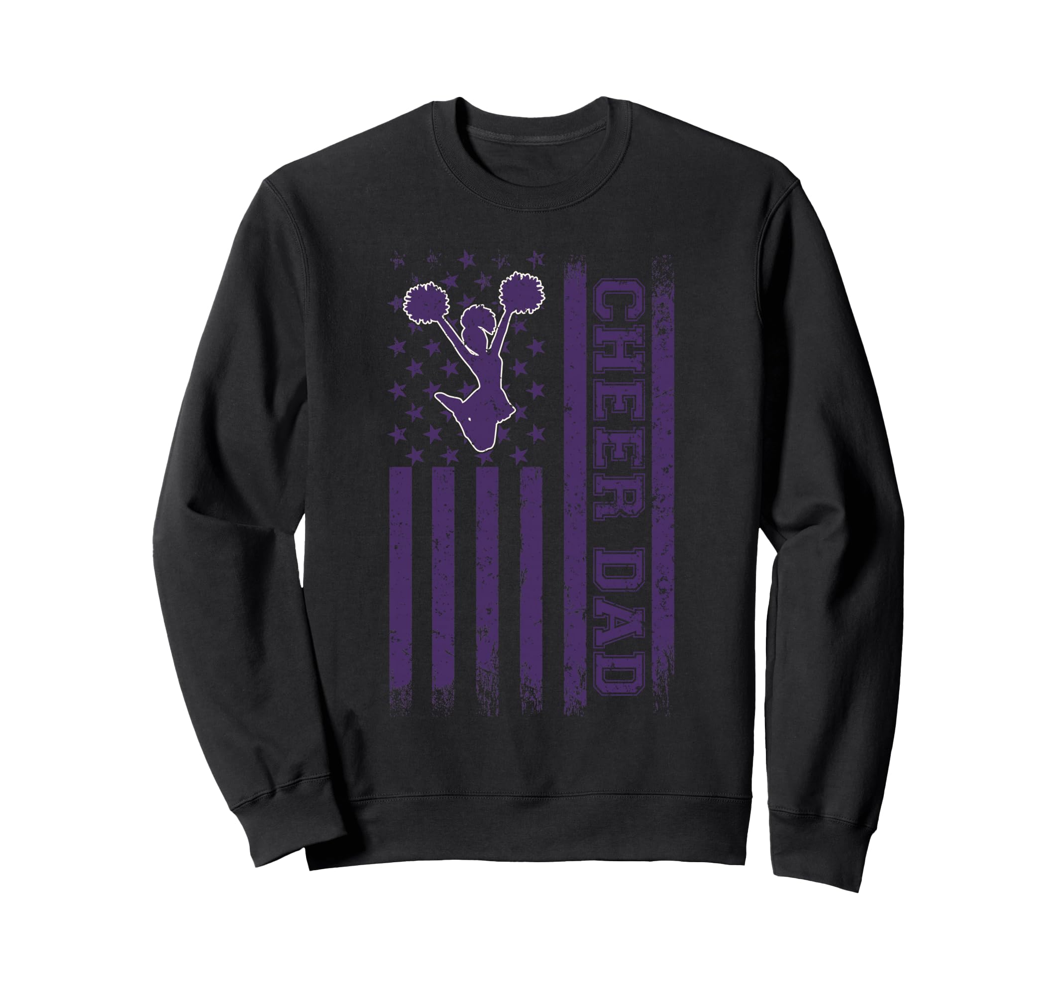 Purple Cheer Dad Tees Usa Flag Sweatshirt - Aesthetic Graphic Men Women - T-Shirt, Sweatshirt, Hoodie