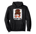 Messy Bun Football Mom Life Leopard Hoodie - Trendy Graphic for Adults - T-Shirt, Sweatshirt, Hoodie