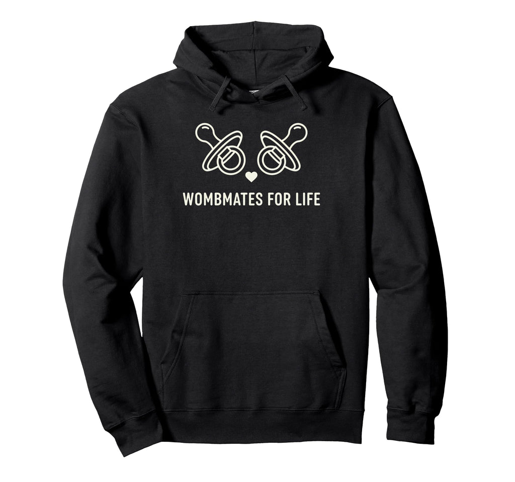 Wombmates Twinfluencers Pregnancy Hoodie - Fun Novelty Design for Adults - T-Shirt, Sweatshirt, Hoodie