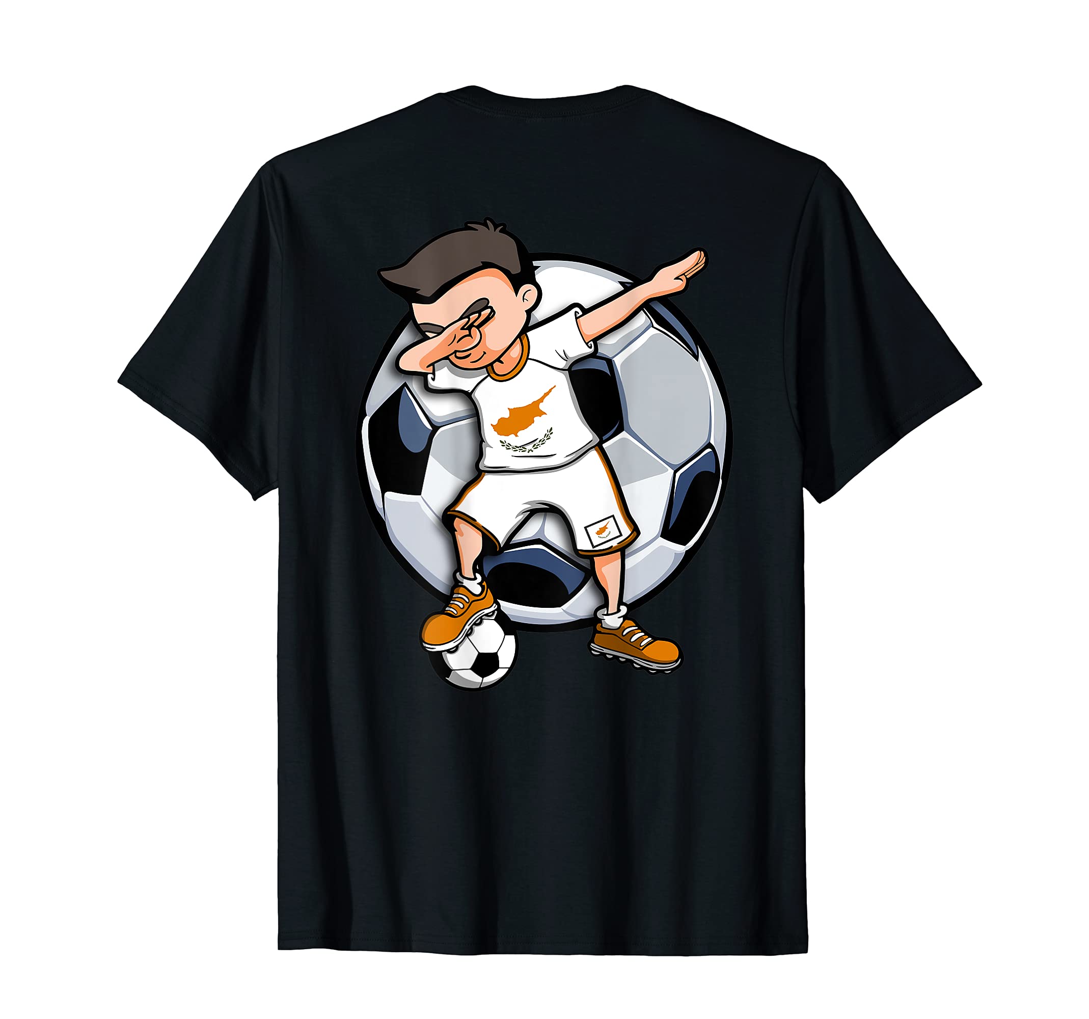 Dabbing Soccer Cyprus Football Fans T-Shirt - Minimalist Print Unisex - T-Shirt, Sweatshirt, Hoodie