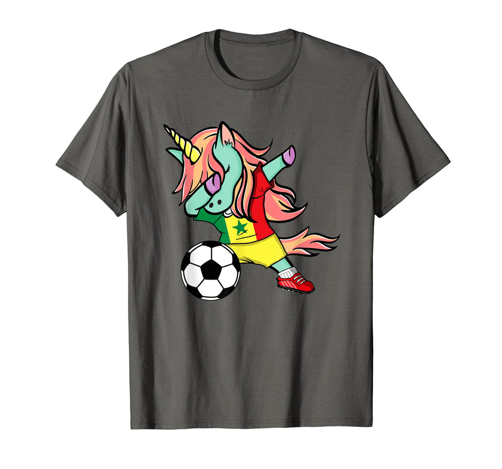 Dabbing Unicorn Senegal Soccer Fans T-Shirt - Fun Novelty Design Unisex - T-Shirt, Sweatshirt, Hoodie