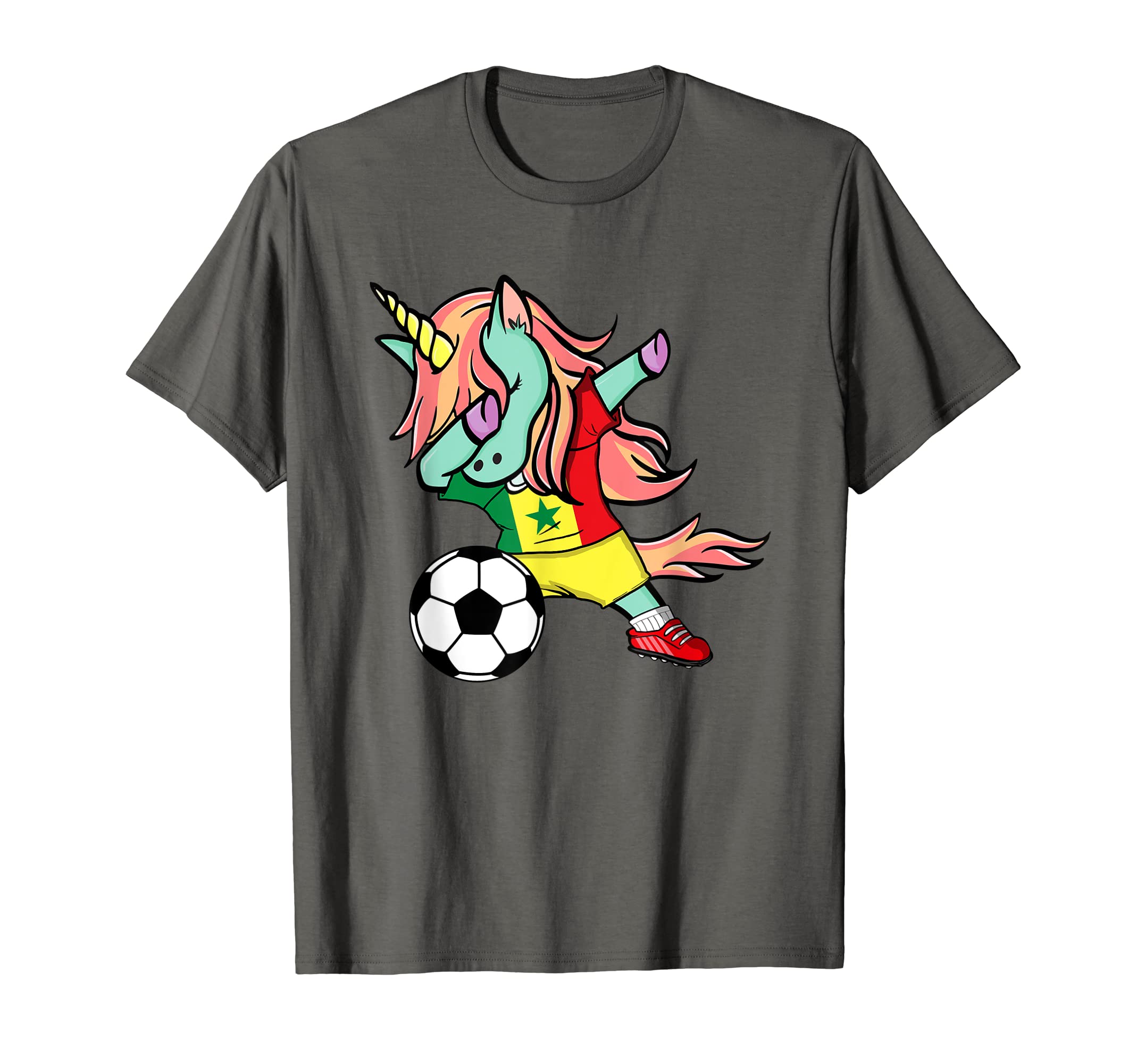 Dabbing Unicorn Senegal Soccer Fans T-Shirt - Fun Novelty Design Unisex - T-Shirt, Sweatshirt, Hoodie