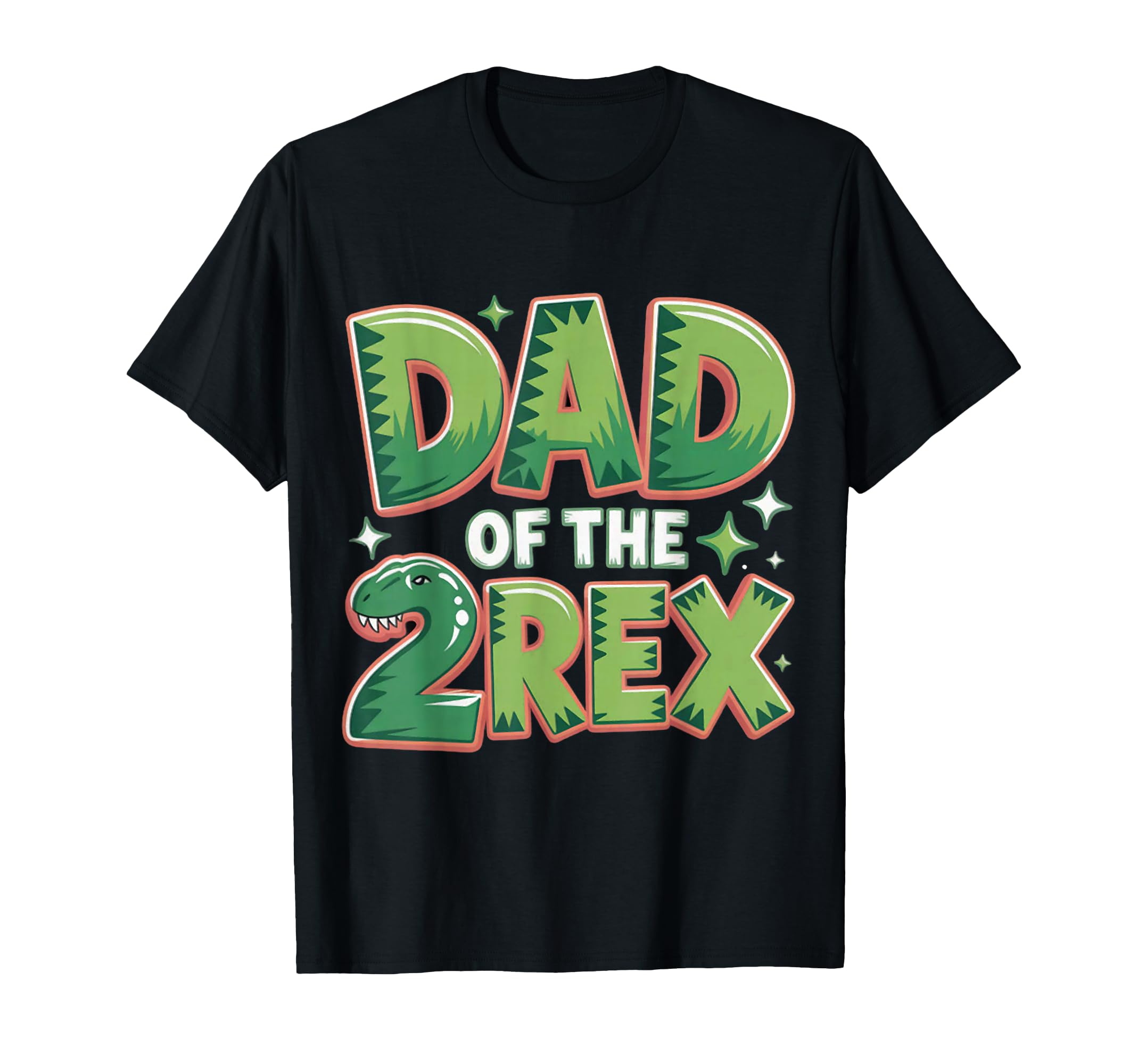 Dad Two Rex Birthday Dinosaur Family T-Shirt - Trendy Graphic for Adults - T-Shirt, Sweatshirt, Hoodie