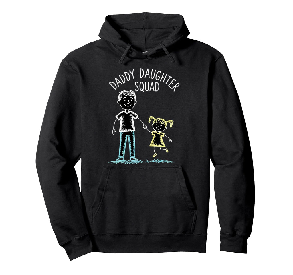Daddy Daughter Squad Chalk Sketch Funny Hoodie - Custom Art Print Unisex - T-Shirt, Sweatshirt, Hoodie