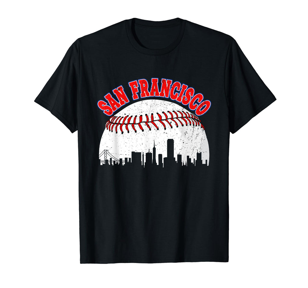 Distressed Baseball San Francisco T-Shirt - Minimalist Print for Adults - T-Shirt, Sweatshirt, Hoodie