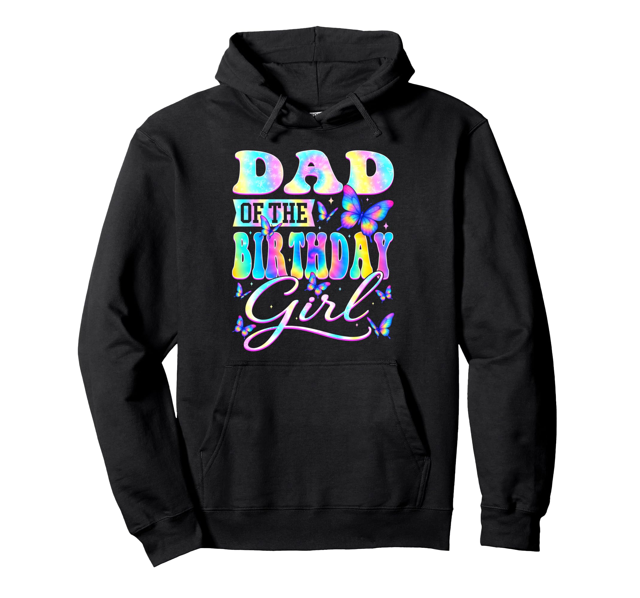 Dad Birthday Butterfly Party Matching Hoodie - Casual Everyday Wear Unisex - T-Shirt, Sweatshirt, Hoodie