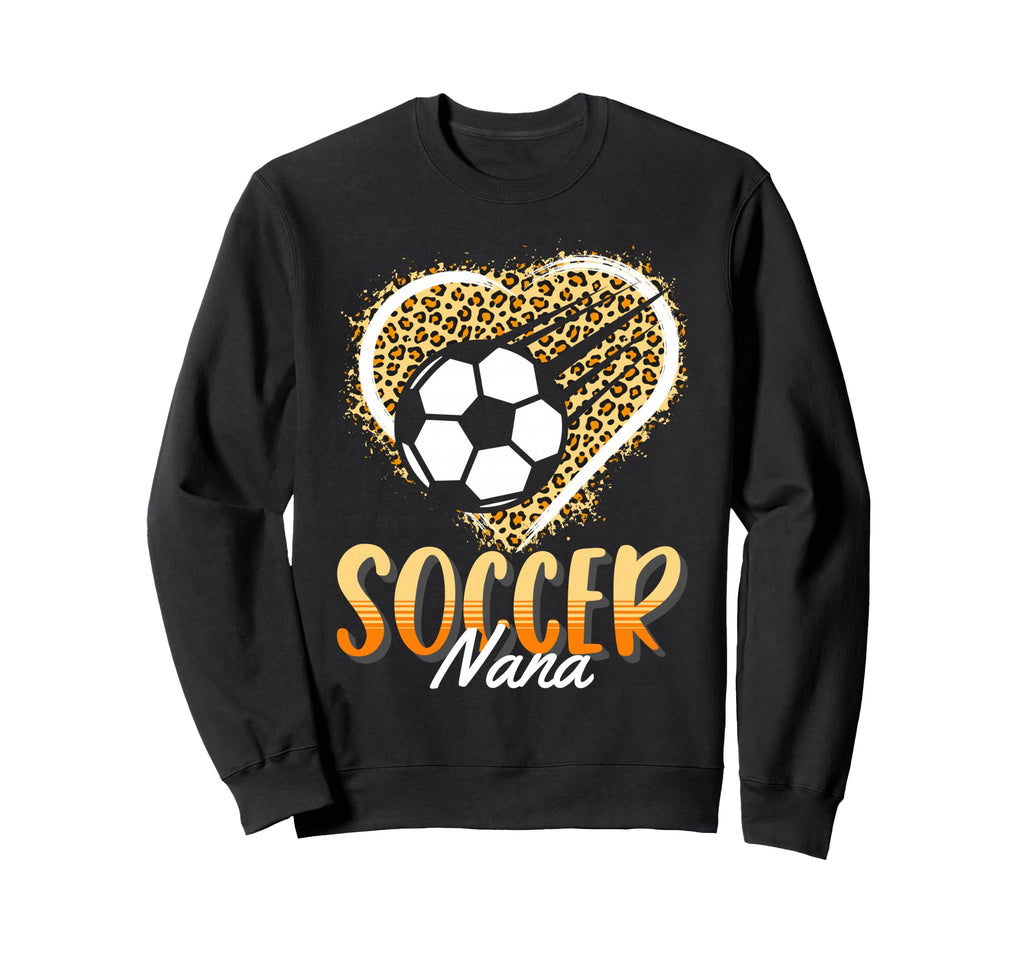 Leopard Heart Soccer Nana Grandma Sweatshirt - Custom Art Print Men Women - T-Shirt, Sweatshirt, Hoodie
