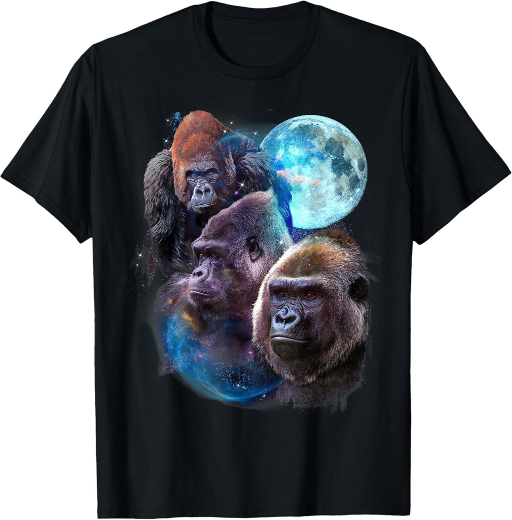 3 Moon Gorilla Funny Great Ape Art Cool Primate - Adult & Kids T-Shirts, Sweatshirts & Hoodies apparel design preview 1