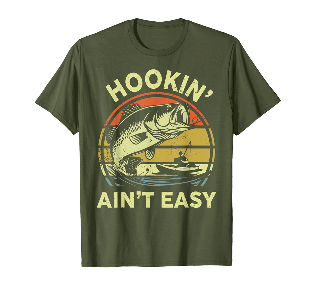 Funny Kayak Fishing Hookin Aint Easy T-Shirt - Trendy Graphic Men Women - T-Shirt, Sweatshirt, Hoodie