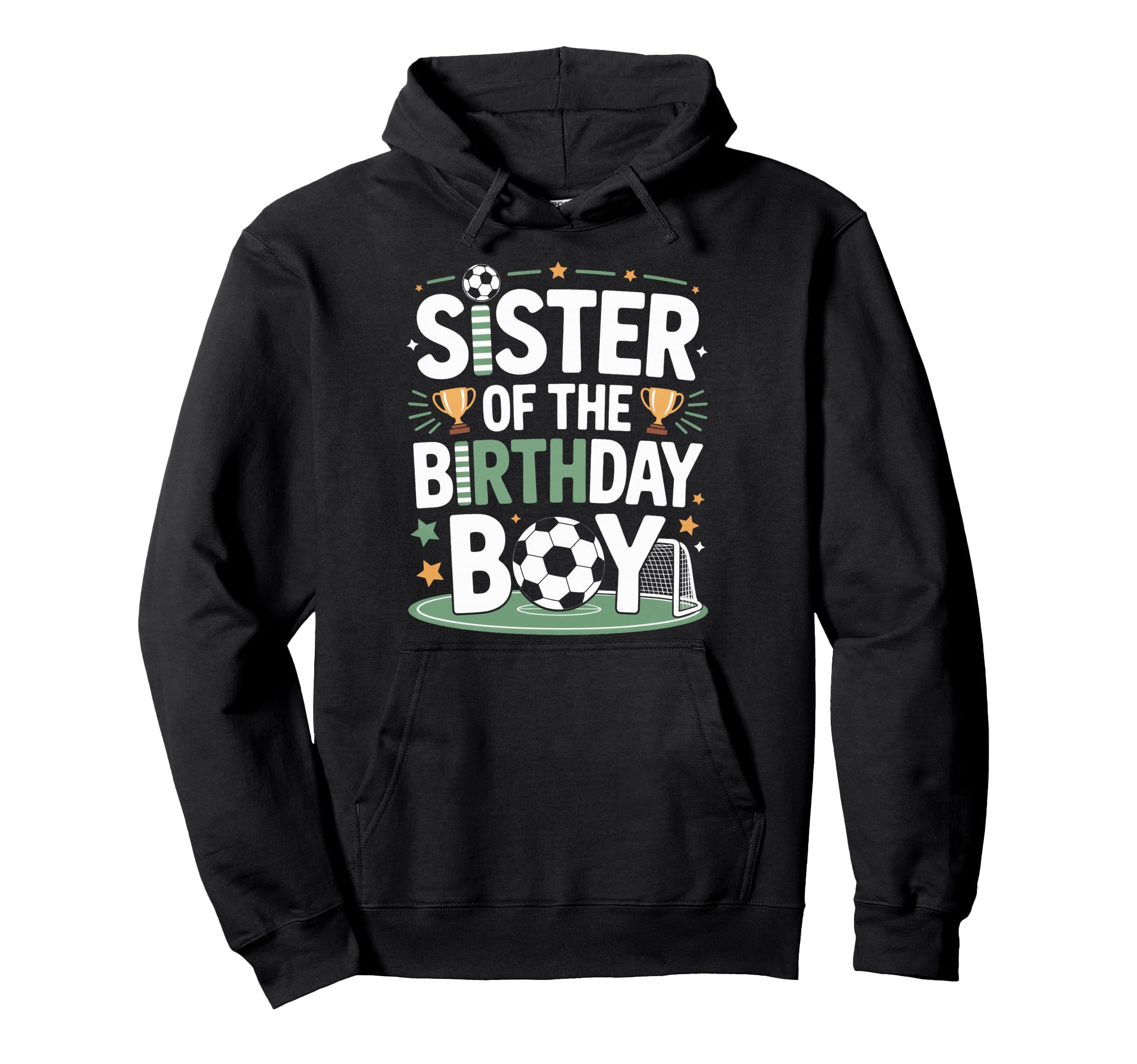 Sister Birthday Soccer Siblings Party Hoodie - Minimalist Print for Adults - T-Shirt, Sweatshirt, Hoodie