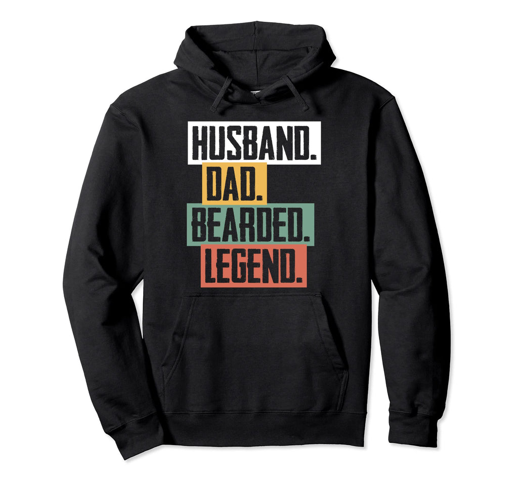 Husband Dad Bearded Legend Father Hoodie - Aesthetic Graphic for Adults - T-Shirt, Sweatshirt, Hoodie