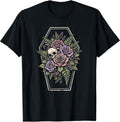 Skull Goth Flower Floral Coffin Grunge Dark Alt - Adult & Kids T-Shirts, Sweatshirts & Hoodies apparel design preview 1